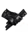  Men's Thick Fur-lined Leather Gloves with Windproof, Waterproof & Touchscreen