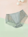  Breathable Mid-Rise Comfortable Triangular Panties with Lightweight Lace