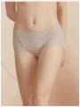 Cotton-Lined Hipster Underwear with Lace Ventilation,Mid-Rise , Flat-Front Design